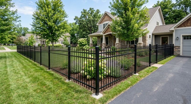 Black Metal Fence Installation in Des Moines, IA